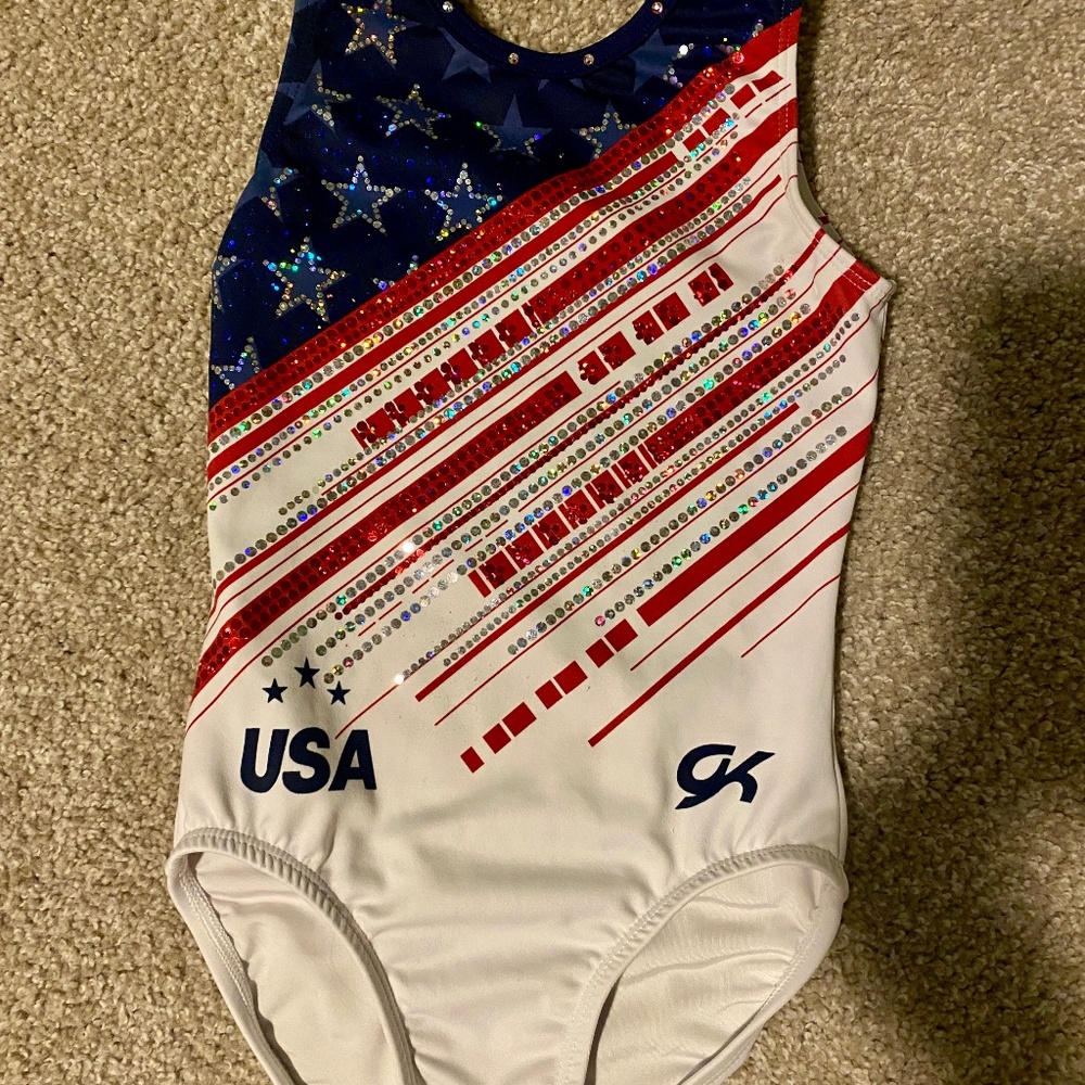 GK Simone Bikes Olympic Gymnastics Leotard Size Child Medium